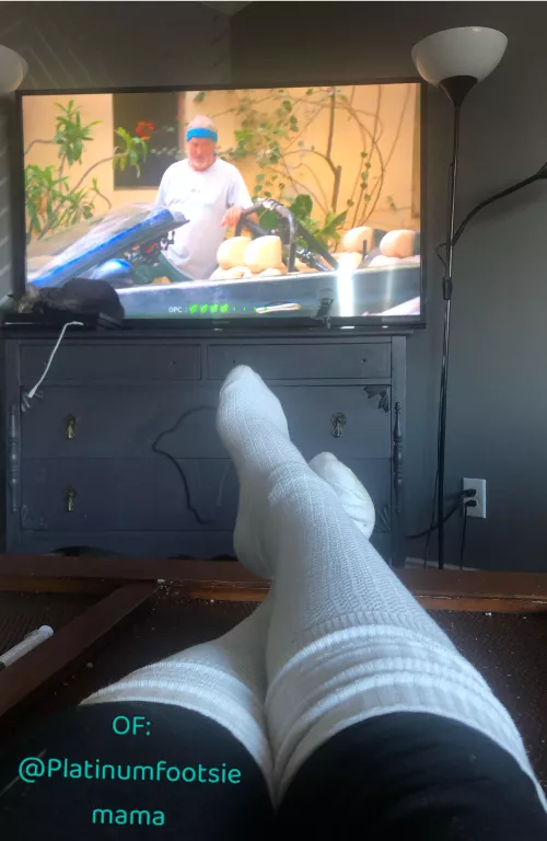 Tv and Knee Highs is the perfect combo by Platinumfootsiemama