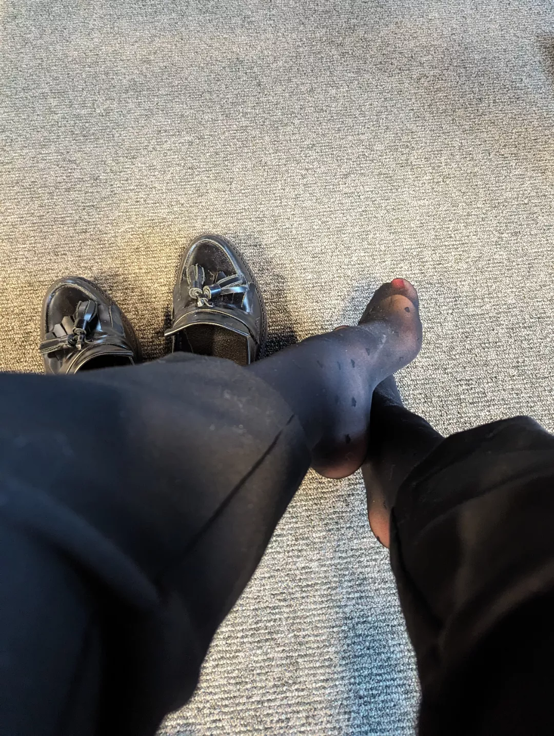 Wiggling my pantyhosed toes at the office posted by SubNerdette
