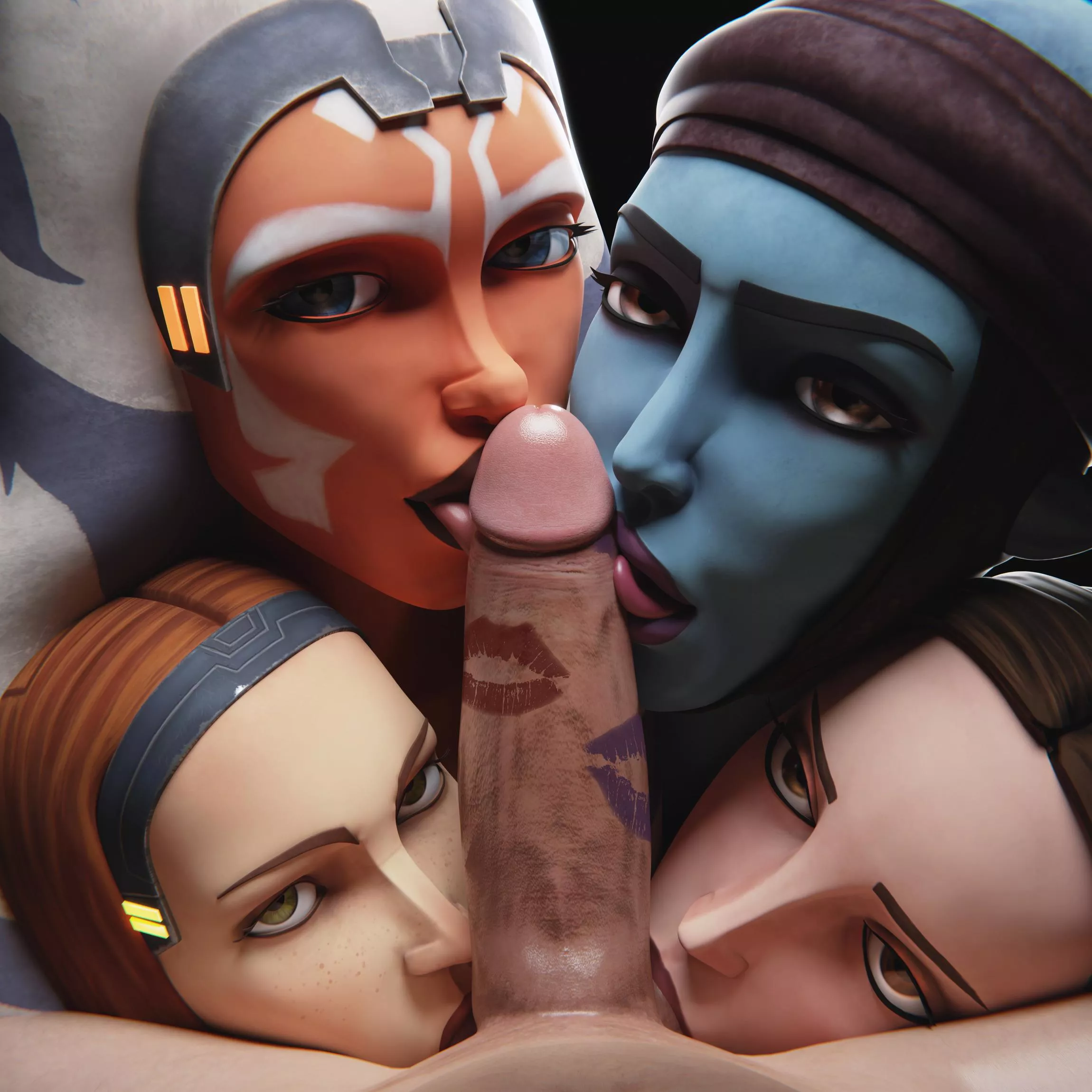 Ahsoka, Padme, Bo-Katan, Aayla (GretDB) posted by mustachy-
