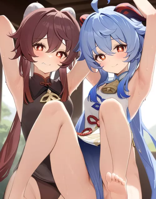 Hu tao ,ganyu sweaty lewd pits  by CautiousDouble1360