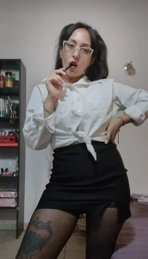 I think the boss would look at me if I undid my buttons a little more? by sweet_misti