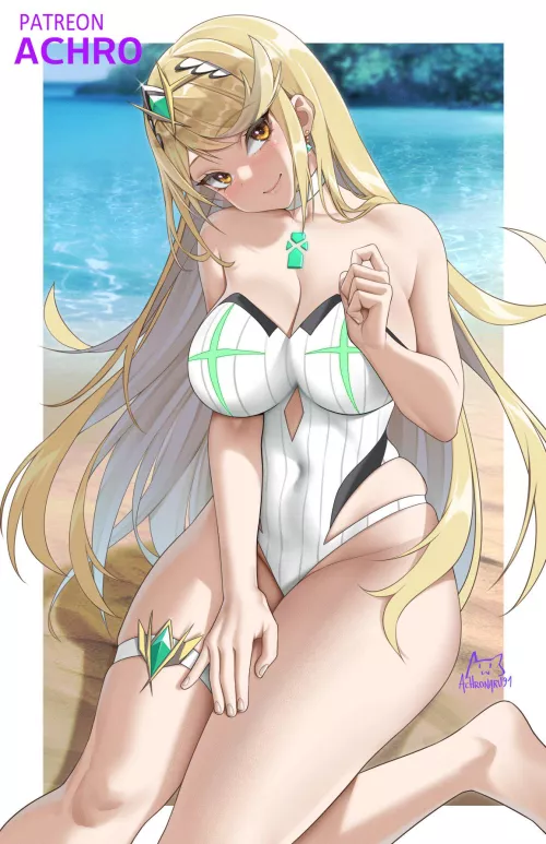 Mythra in a swimsuit by LafterMastr