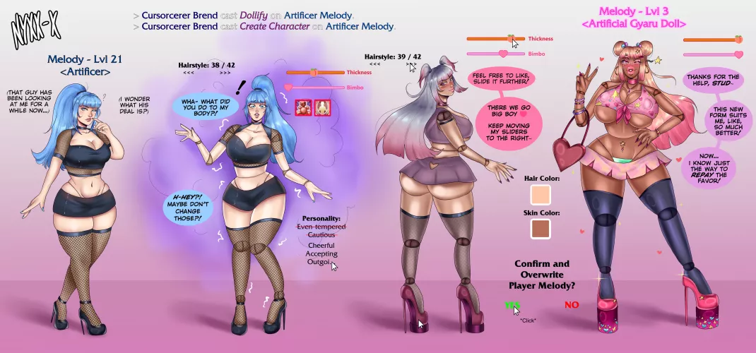 [OC] Create your Doll! (Dollification, Bimbofication, FTF) by me by Nyxx-x