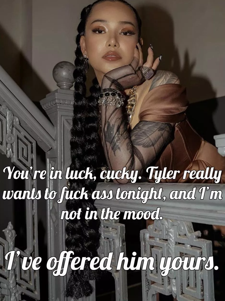 She’s escalating your cuckolding - too much for you, or do you do as you’re told?  posted by biffa_b_