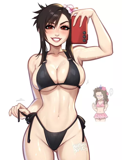 Tifa in a bikini (blushyspicy) by Academic-Comedian-21