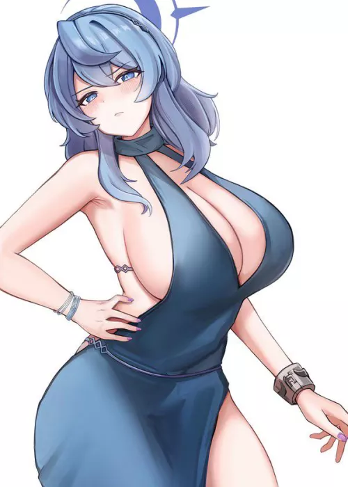 Ako in a dress by oppai717