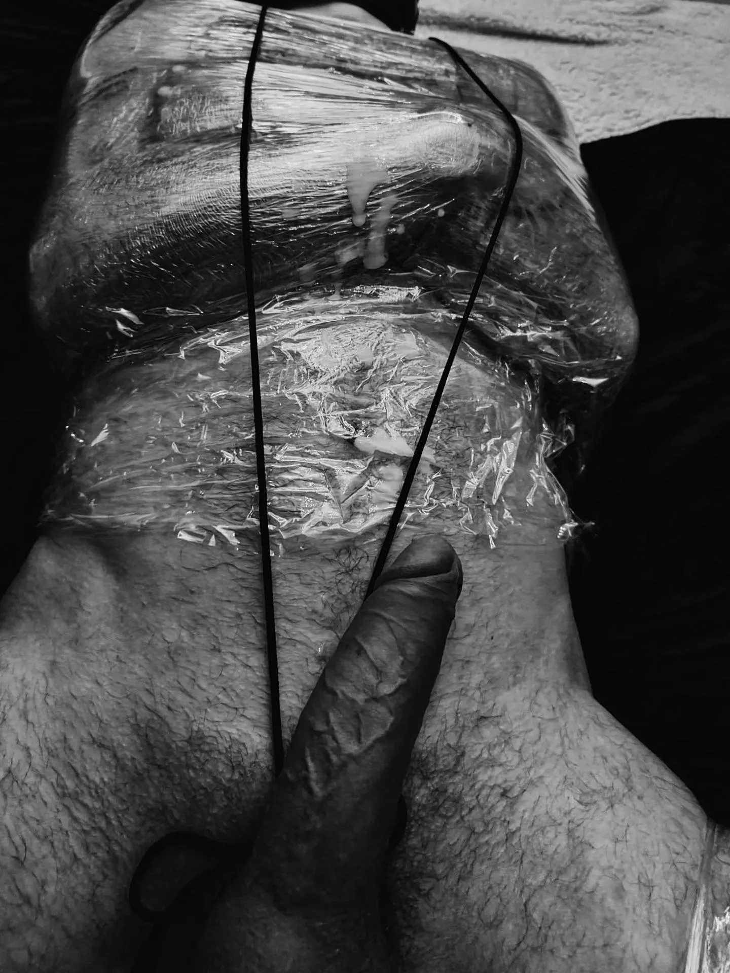 Cling film and cbt play leads to a messy result posted by Upstairs-Egg-8922