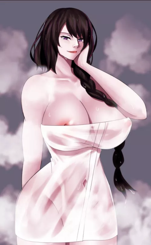 Elsa coming out of the shower  by Triguninferno