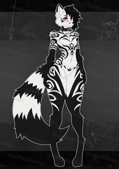Goth fox adopt auction! by BrazilianFlamingo