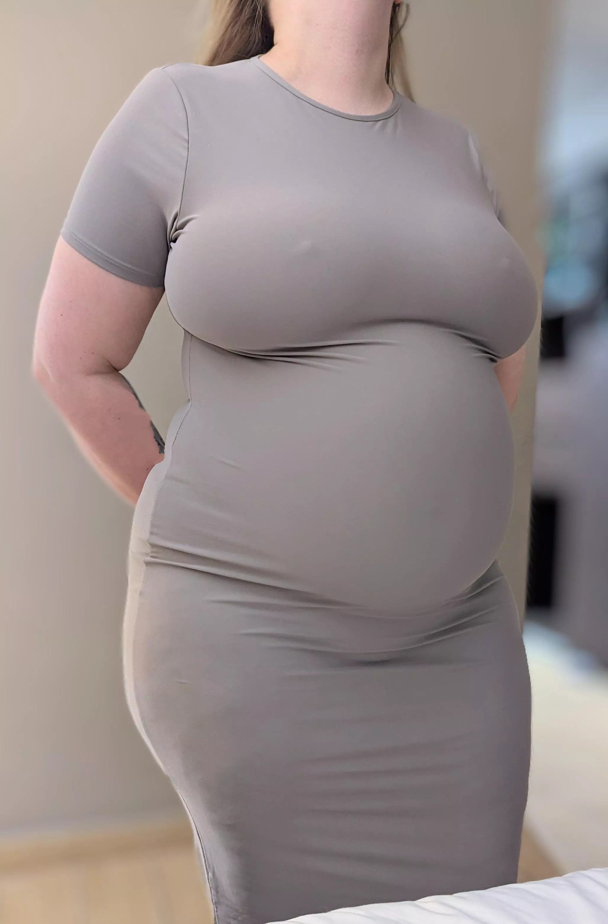 I think this dress looks best without a bra posted by BustyyBella34H