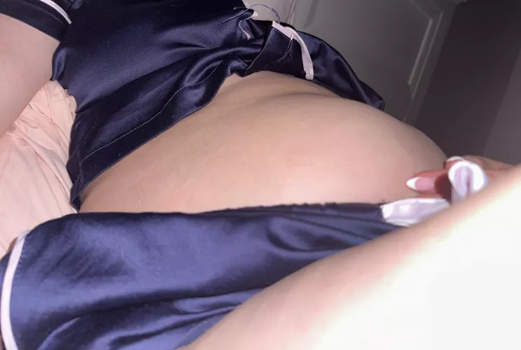 I’m completely stuffed. My tummy is so big, round and hard 😳 by maybeyours2