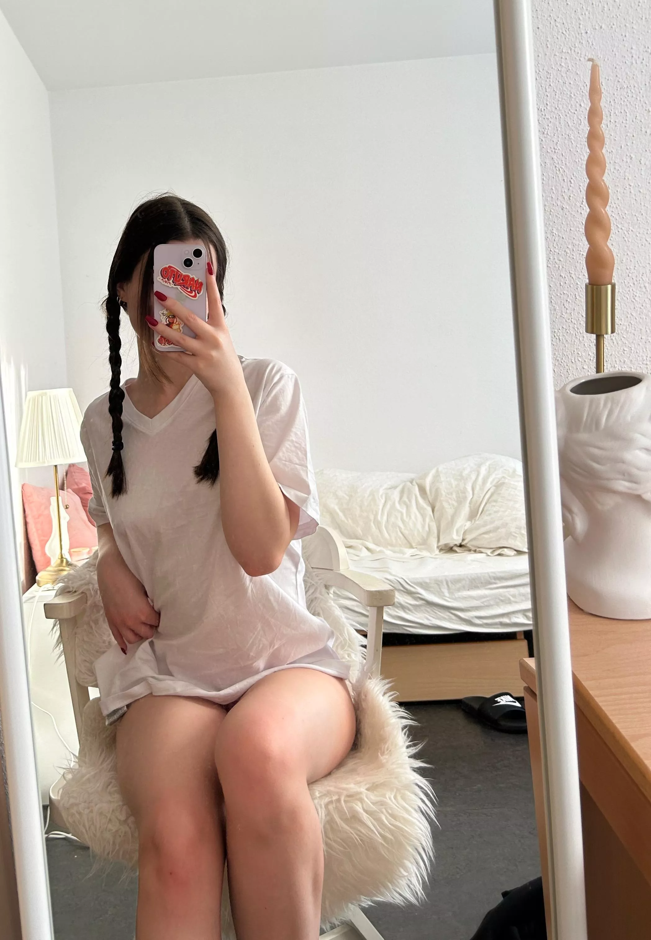 is it okay to just wear a shirt at home ? posted by AuroraAuroraXXX