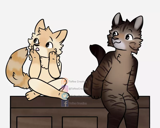 Kitties Chilling on the Counter :D (Commissioned Art) by ToffeeCreation