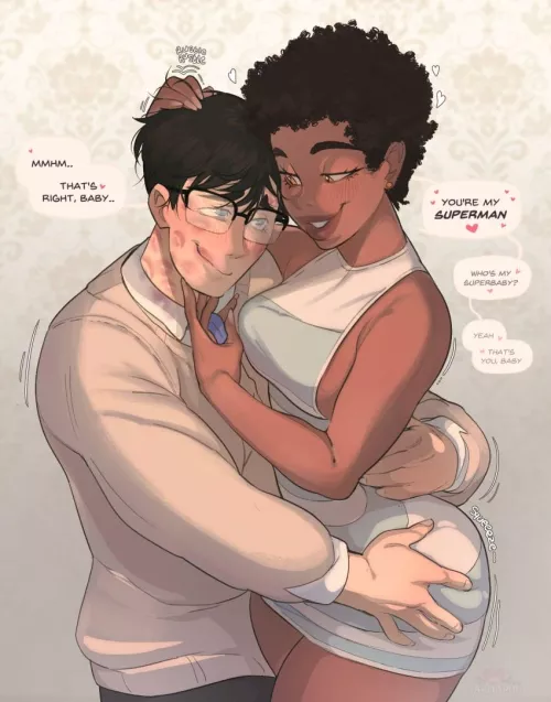 Lois Lane and Superman (art by mahmapuu) by mininekko