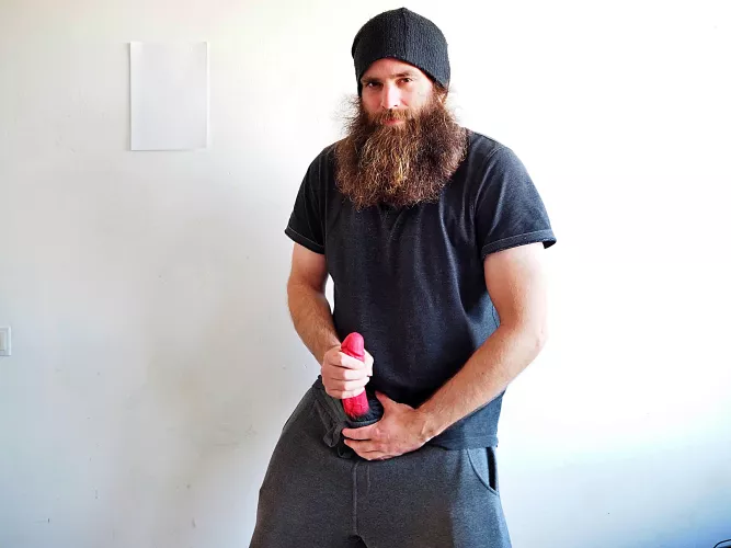 Me, with a large red dildo by Mysterious-Man1