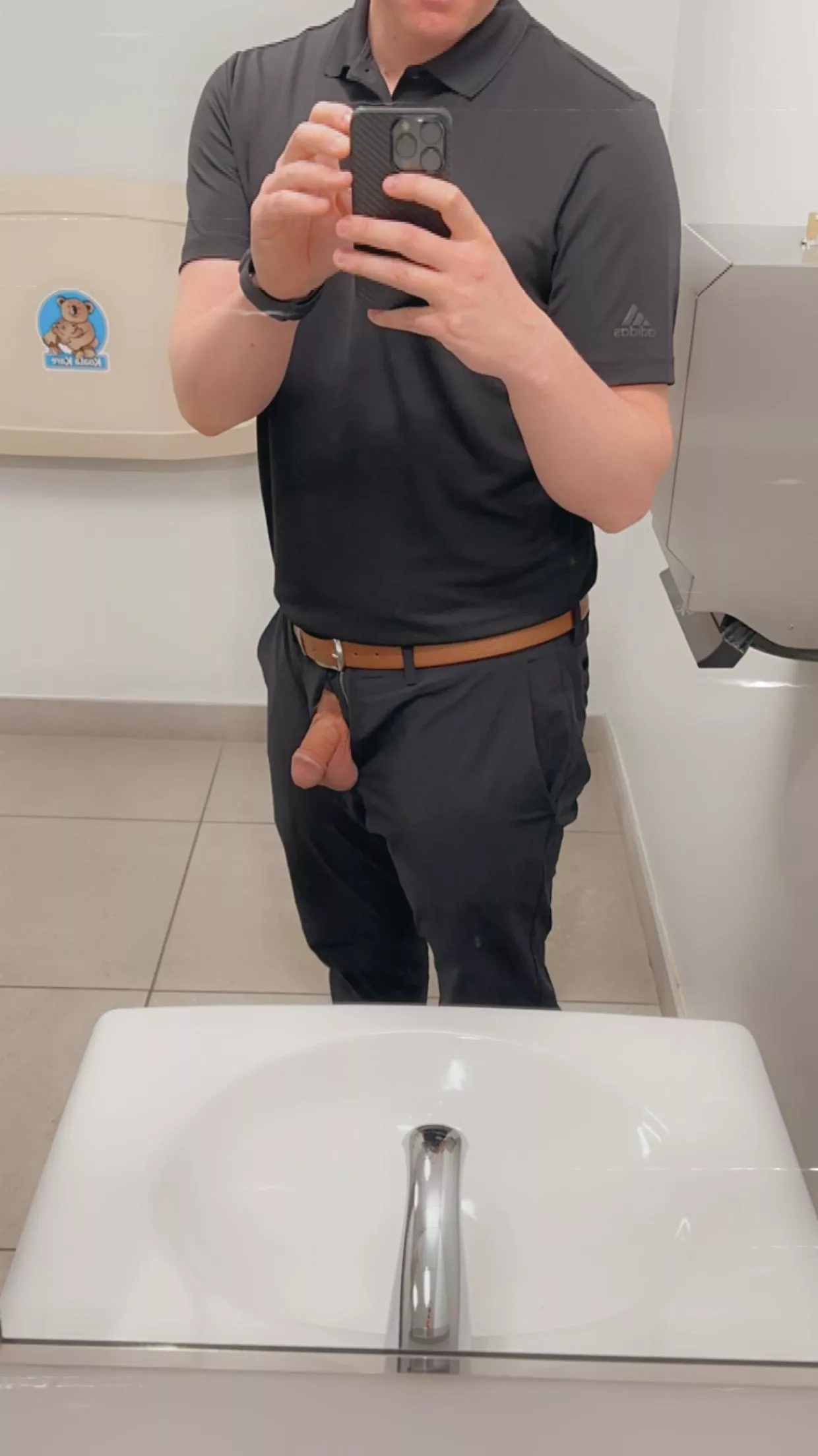 Should I walk out of the work bathroom like this? 🤔 posted by Known-Hat-9778