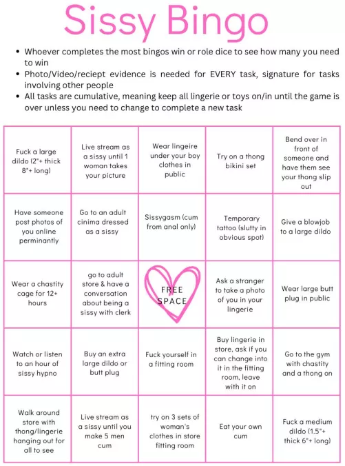 Sissy bingo by sissykelly98