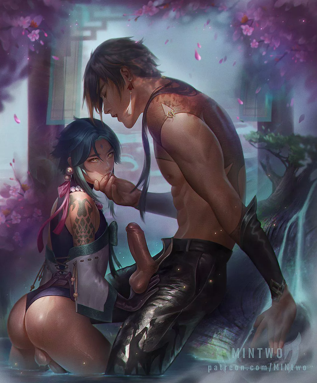 Xiao x Zhonghli by @__Mintwo on twt [genshin impact] posted by Screaminberries