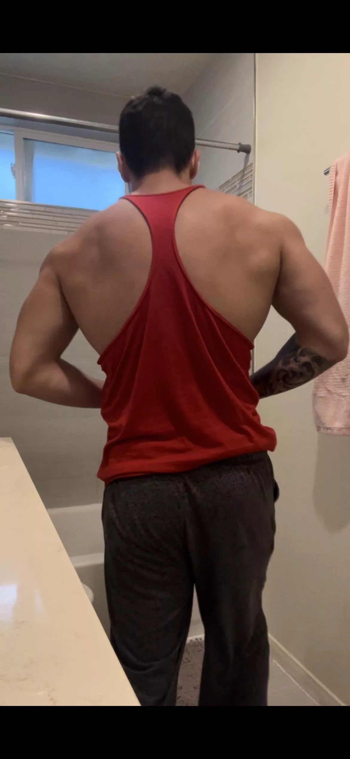 Even if you wanted, you aint getting past my massive muscular back 😈 My 8 incher gonna make the best of your tight virgin asshole 😈😈 posted by TheeGuyDerek