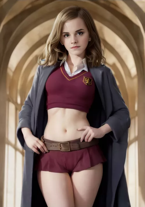 Sexy Hermione, I made this image from a cartoon style image I found and I don't remember who it is from, but I made it realistic by Kitchen-Switch1435