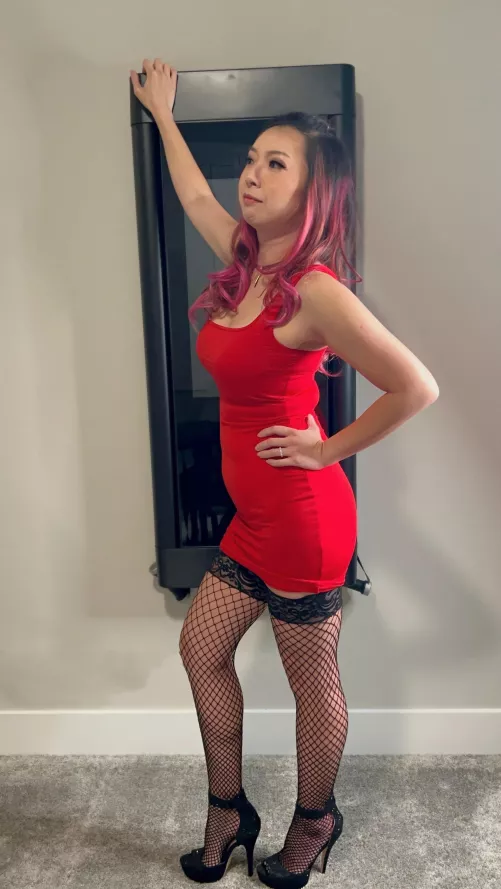 Thigh highs and heels with no panties by MoniqueMae1