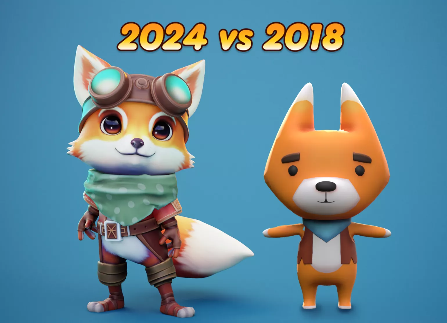 2024 vs 2018 Character Improvements /art by me posted by Surfiee