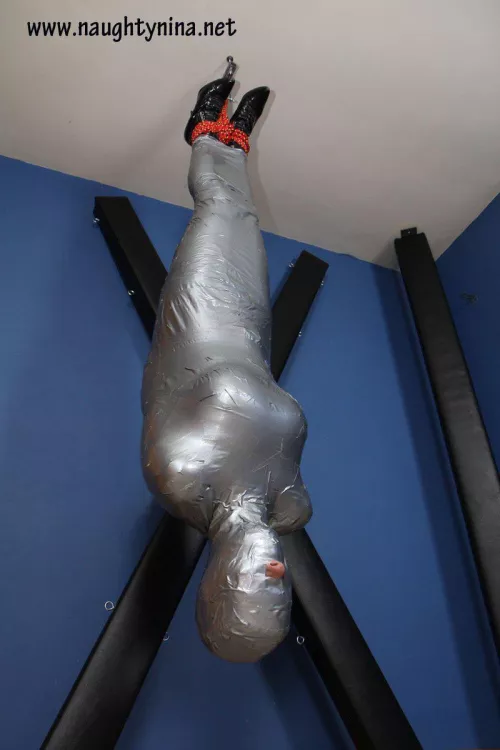 Fantasy #861 utter helplessness. I know being upside for extended periods of time can be very dangerous but man I would love to be upside down and wrapped, losing all sense of spatial feeling, bonus for ear plugs so I can't hear anything. by yearofthesub