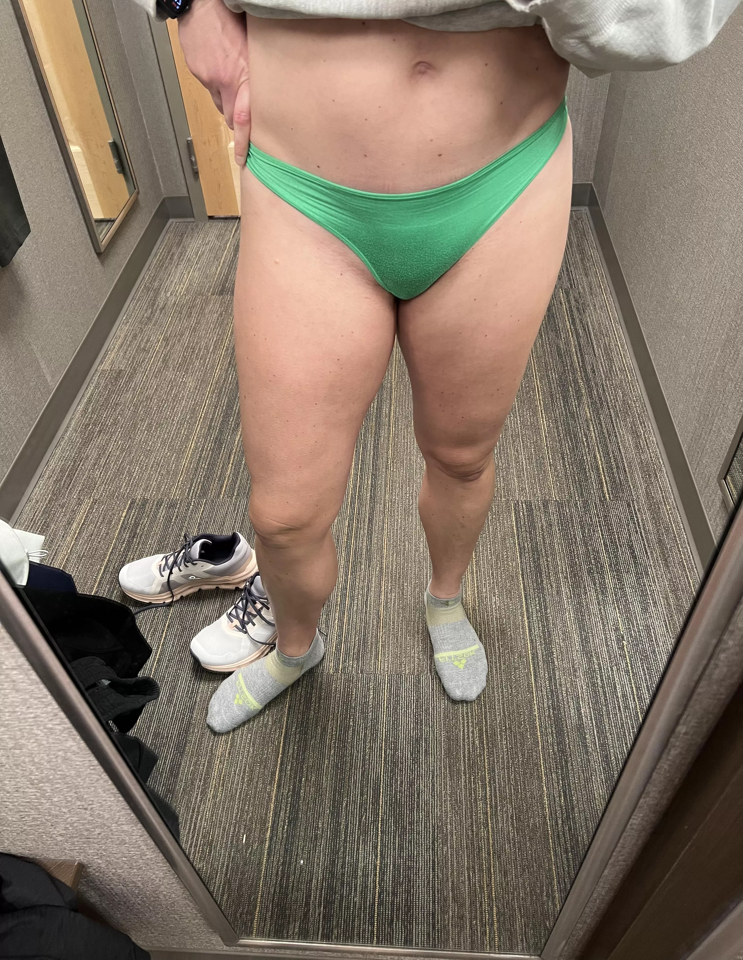 Lucky in green. MILF at the mall. posted by fansforfitnessnw