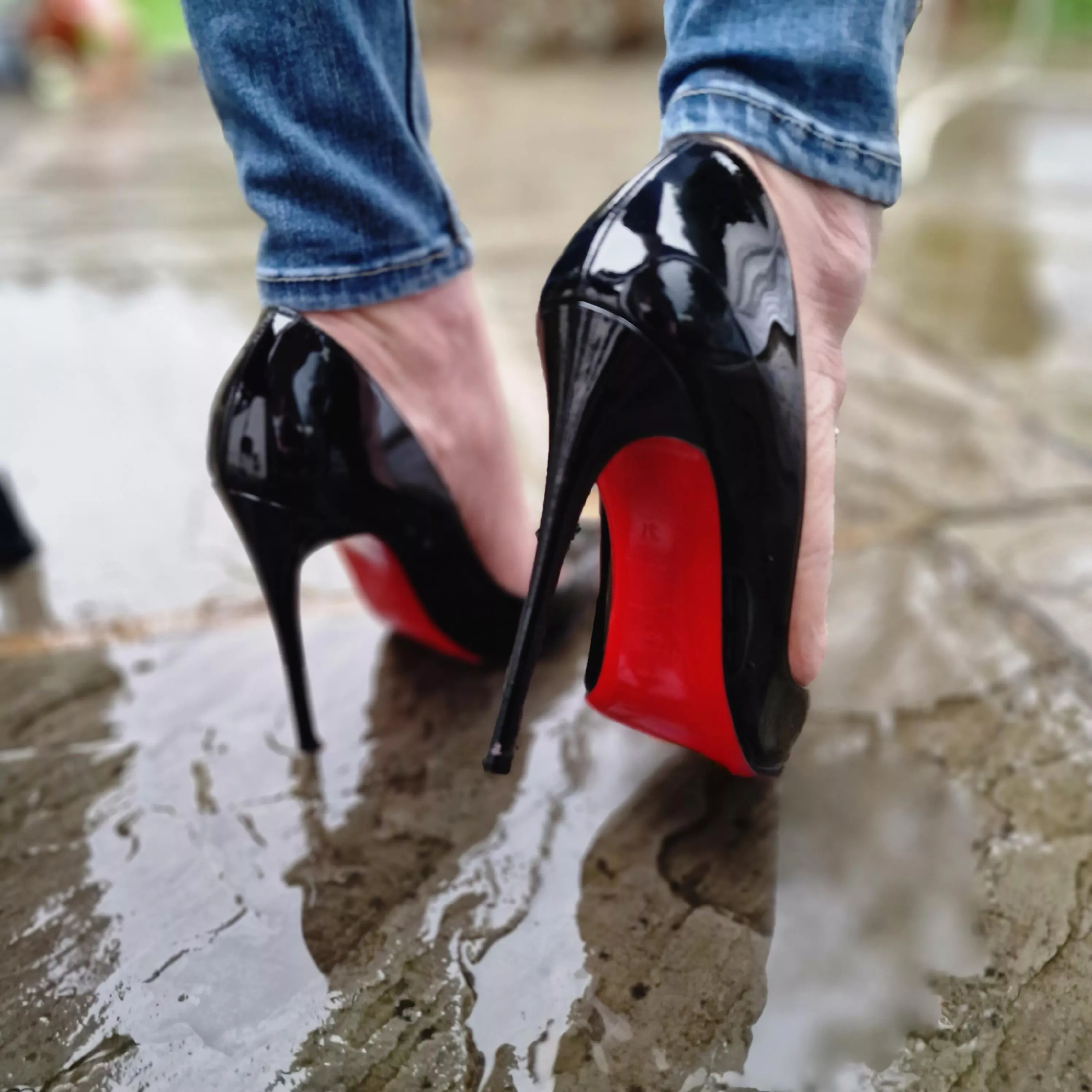Rainy day out in heels  posted by London_lingerie_love