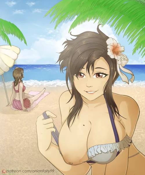 Tifa Swimsuit Peek [Final Fantasy VII] by OnionFairy99