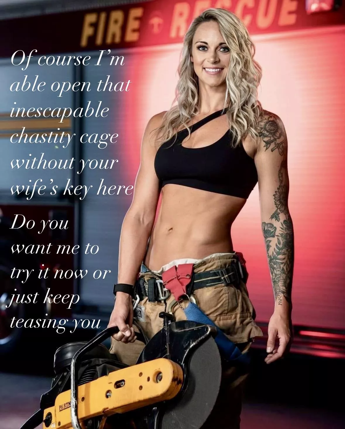 Would you let her “unlock” your cage? posted by keyholdercaptions