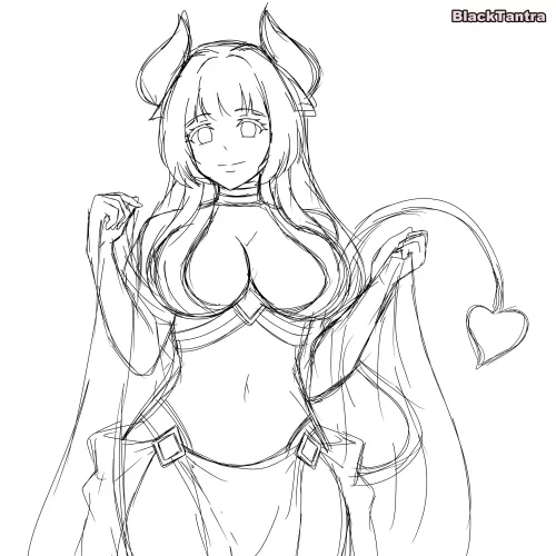 Big tits sketch [Dakini by BlackTantra] by BlackTantra__