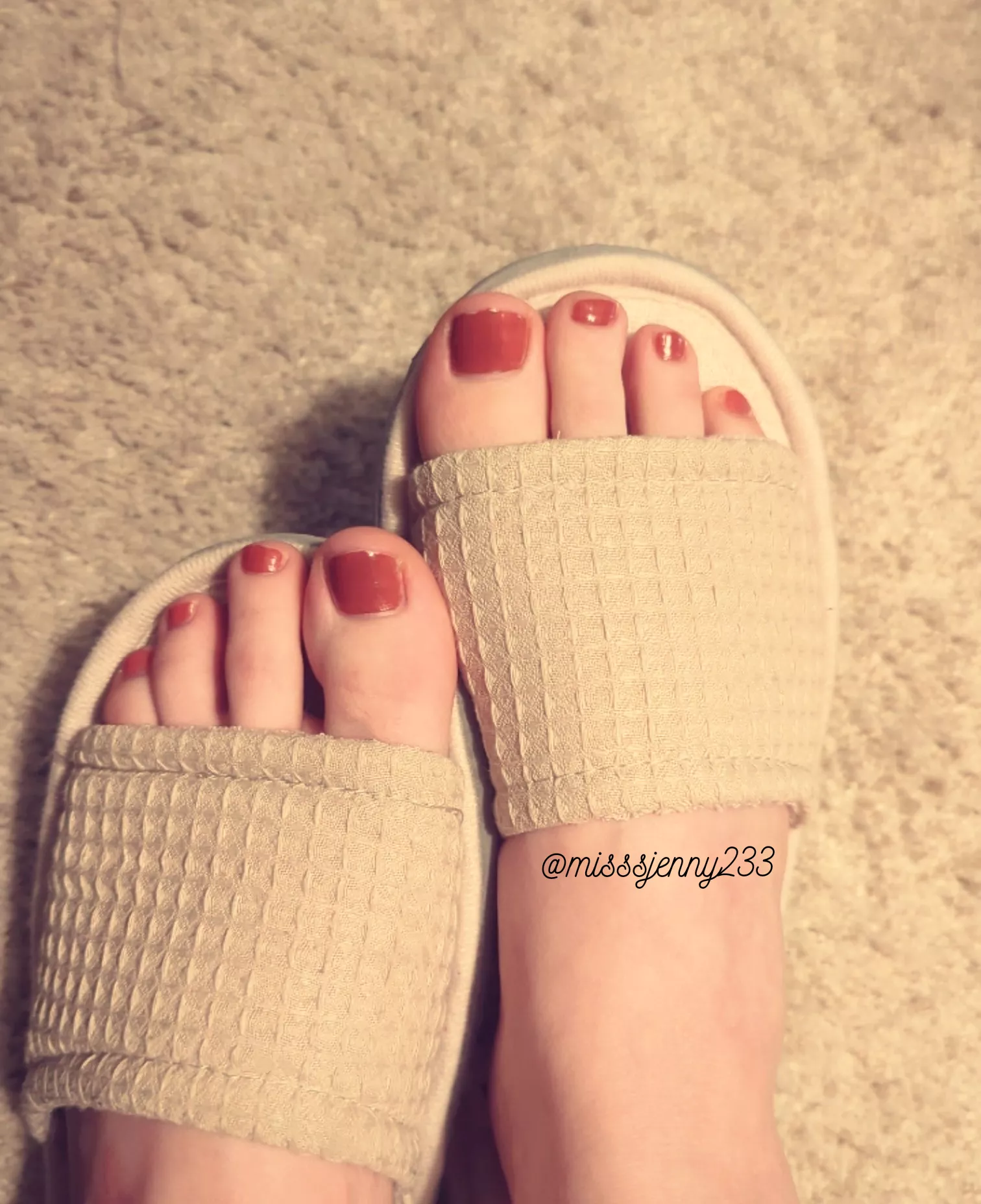 Just had my toes done. Do you like the view? posted by Misssjenny233