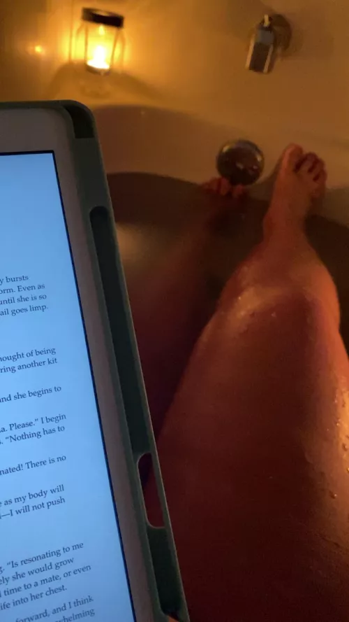 Nothing like a hot bath to end the day.. 📕  by kelseemarie89