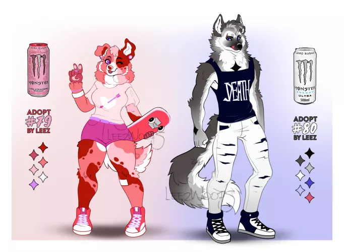 Selling these Monster Energy cuties by Leez_Arts