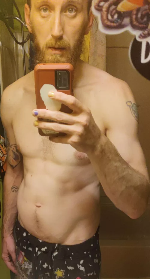 Beard, tattoos, pajamas  by ___nakedcannon_