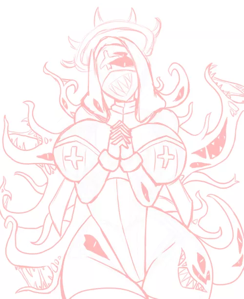 Eldritch nun sketch. by Mundane_Parfait2560