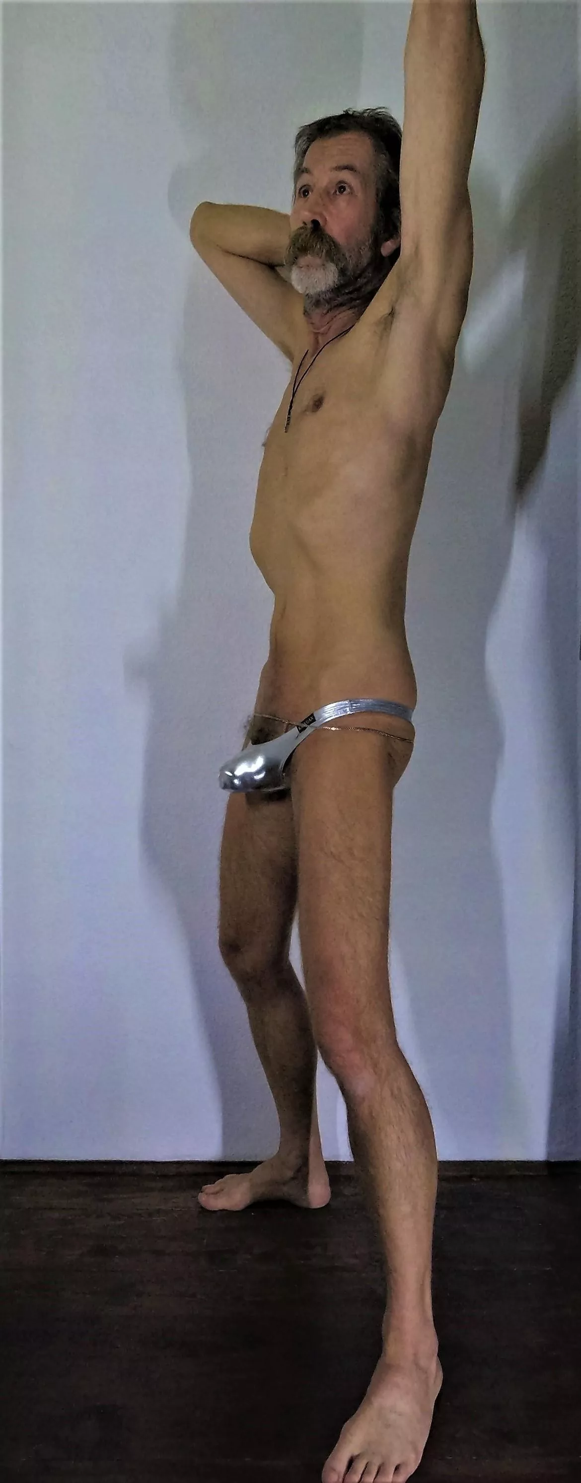Enjoy me in tiny silver bulge thong posted by pit_et