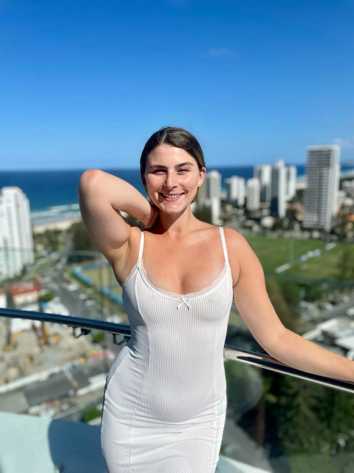 I love my curves in this cute white dress posted by No-use5280