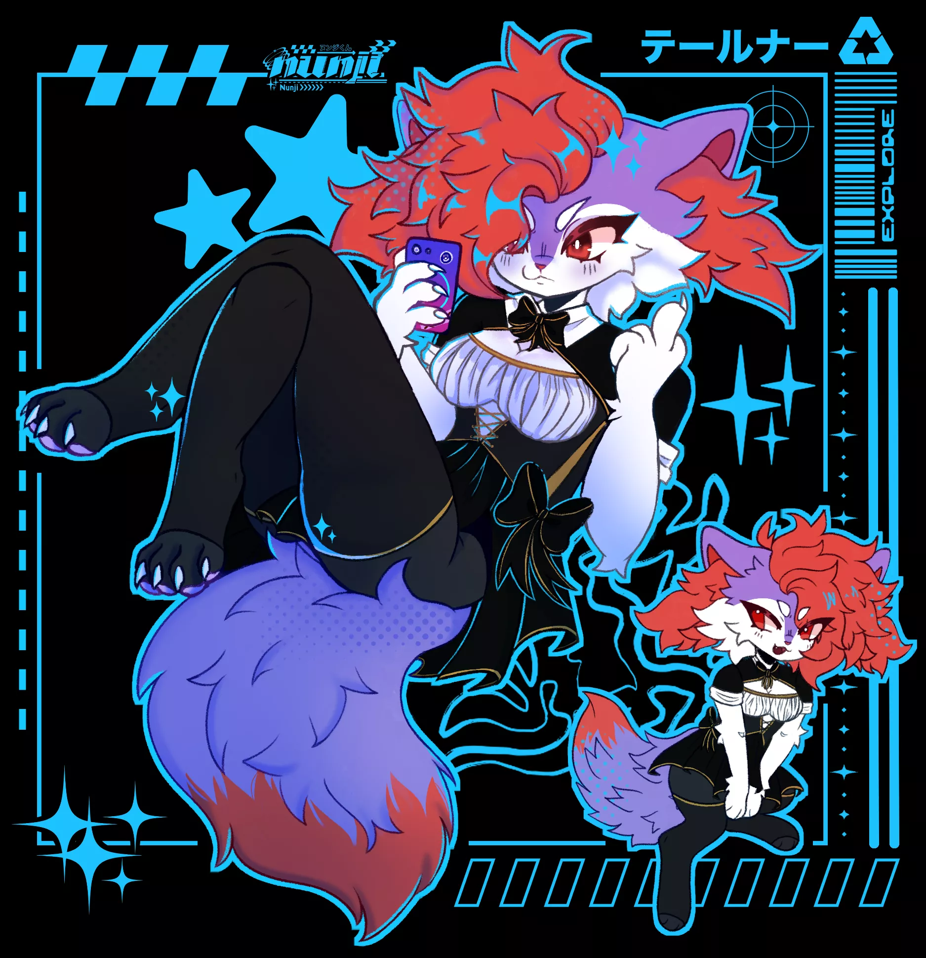 One of my OCs, Chloe Sparks, as a very productive maid (Artist: Nunji) posted by ThePirateUnikitty