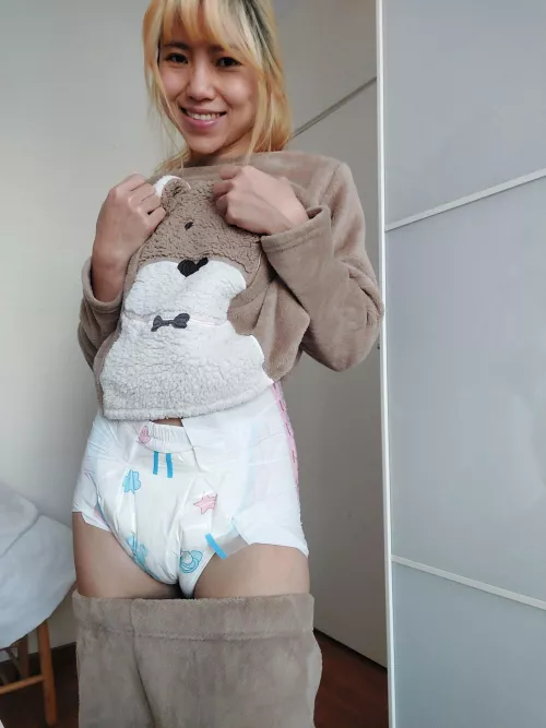 A luffy diapered teddy bear 🧸 by AsianDiaperCutie