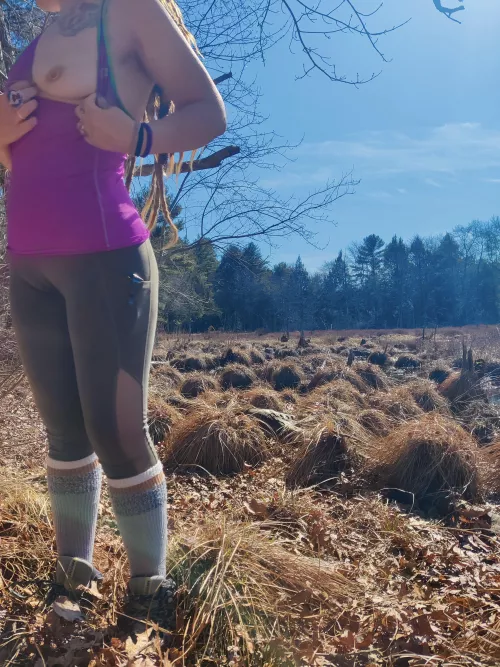 Boob out by the bog💚👽✌️ by Status_Stand3678