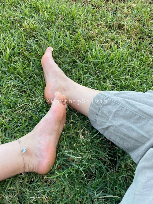 if you see me in the park don't hide it, i love to see that you love my feet and worship them. by WorshipSilvia