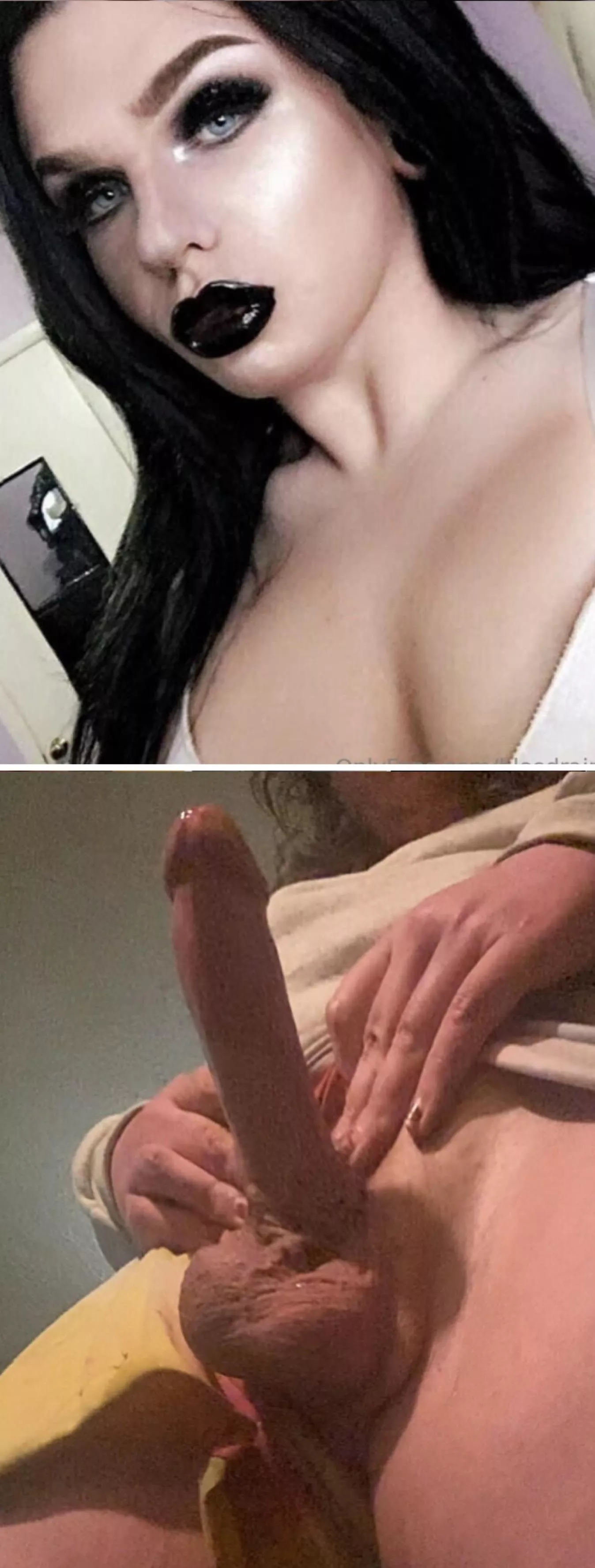 I’m just a pretty goth girl who needs her big girl cock drained multiple times a day. Any volunteers? 🖤 posted by L8TEX