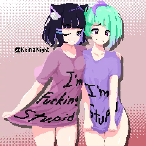 Lil joke art I did of a friend and I's OC's by Natekid99