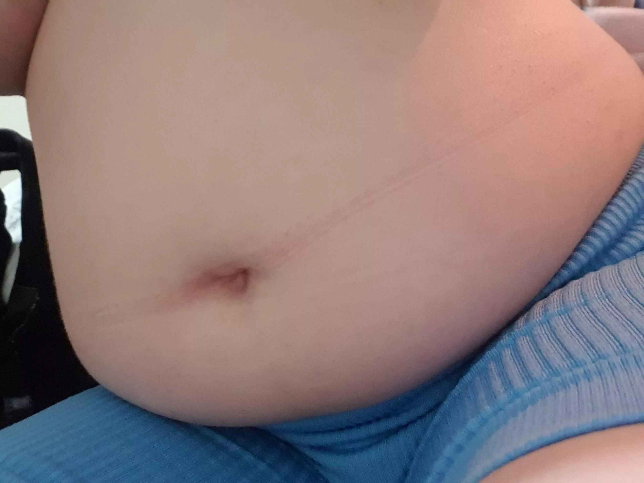 My bellybutton is shaped like a love heart 🥰 it'll give you a kiss if you feed it  posted by Big-Belly-Babe