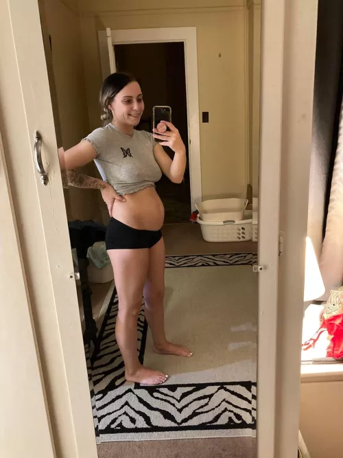 One of my early pregnancy pics before my boobs grew so big 🤰🏼 by Momma-pregnant