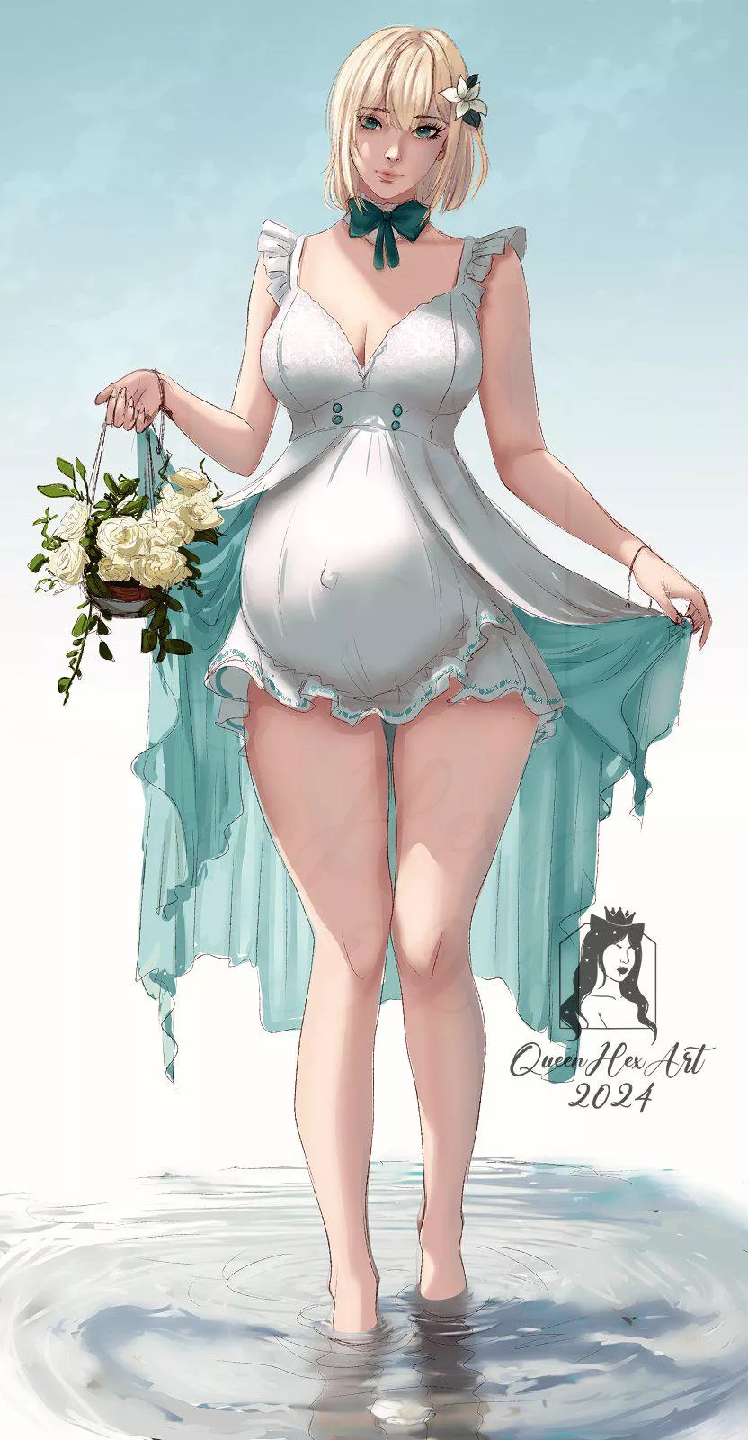 Wading through Water (@QueenHexArt) posted by HeavyLancerthe8th