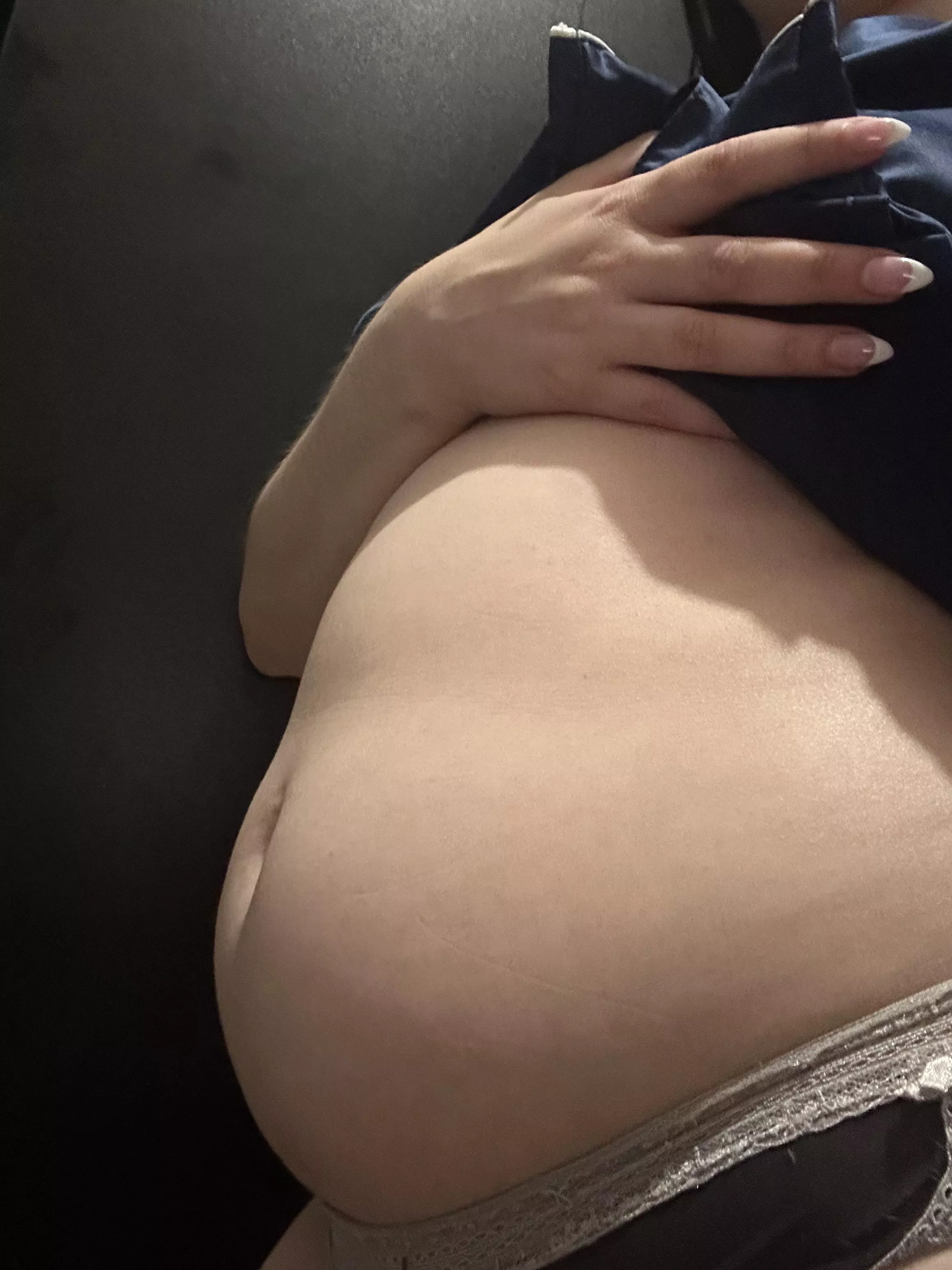 Who’s volunteering to rub my big belly? posted by maybeyours2