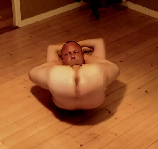 Folded up into a small ball of shithole, cock and feet.. (35). by ContortedOne